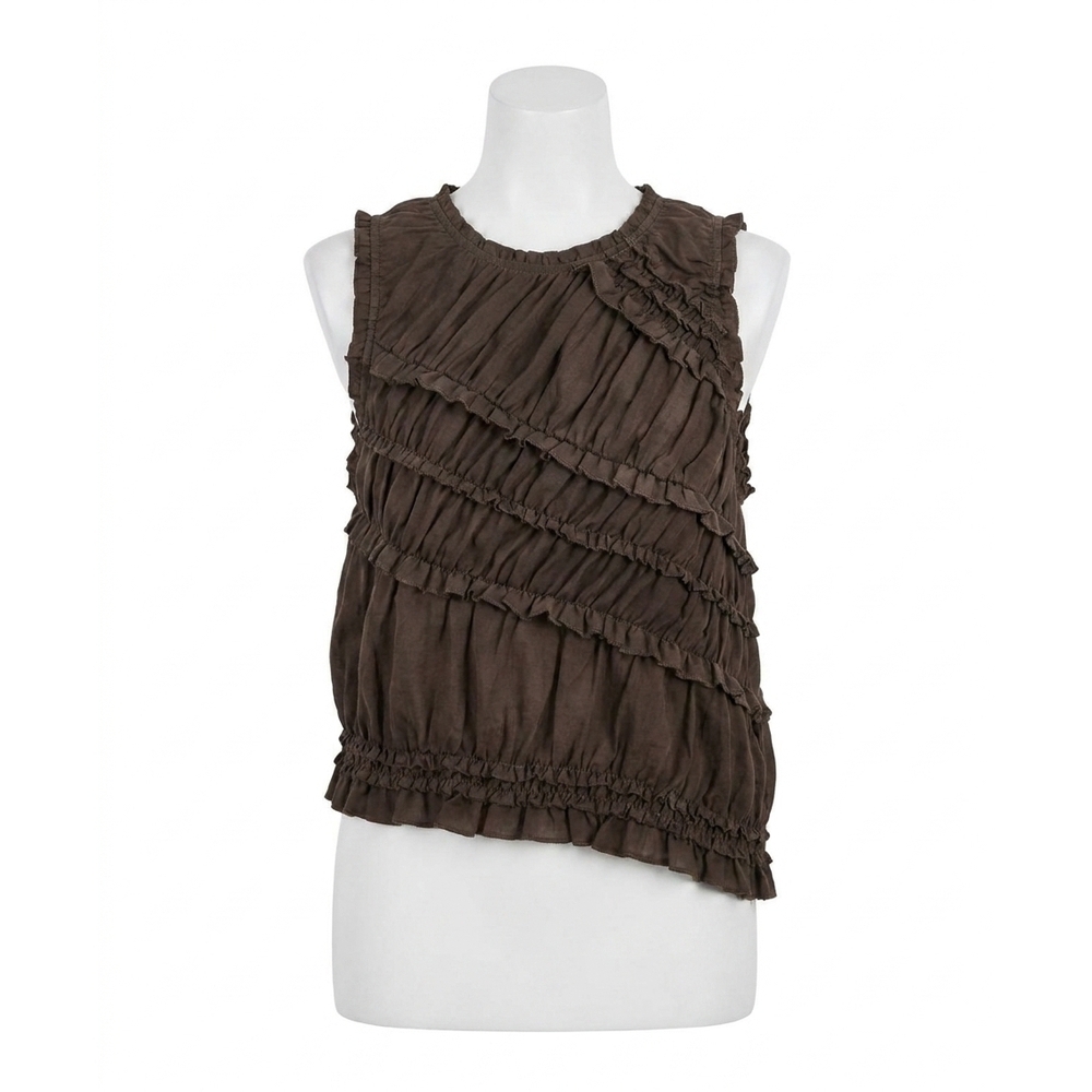 NEW FREE PEOPLE pink sands smocked top in chocolate